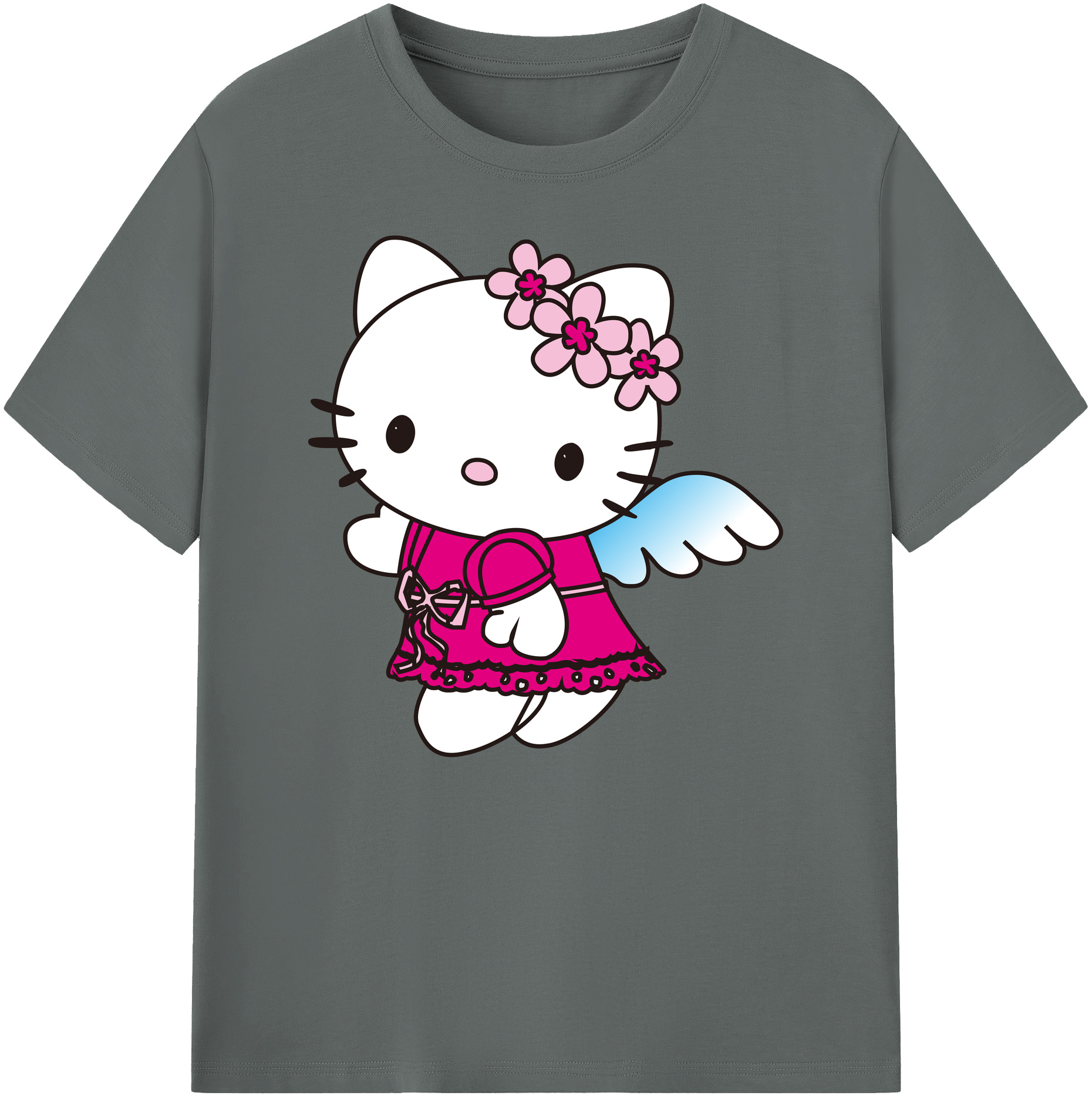 （画像用） Hello Kitty ハローキティ 綿100％ メンズ半袖Tシャツ｜肌触りやわらか＆通気性